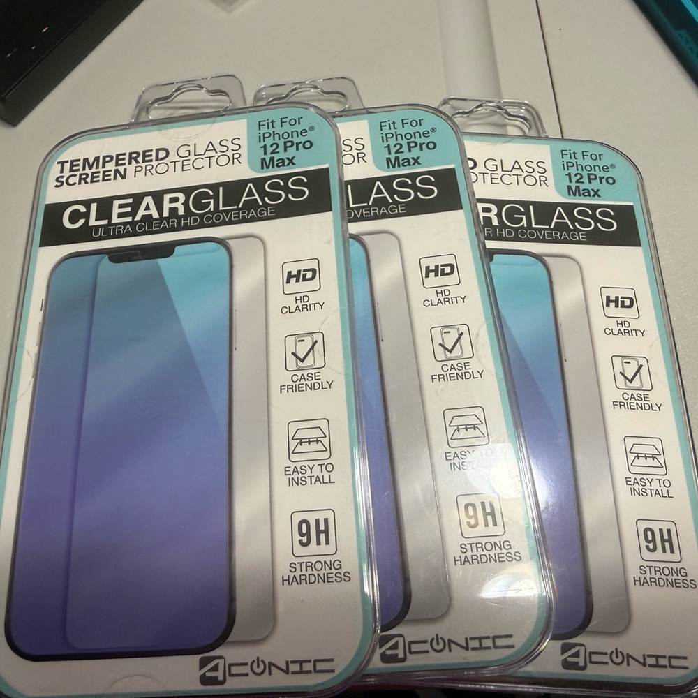 Tempered Glass Screen Protector for iPhone 12 Pro Max - Clear 3 Set